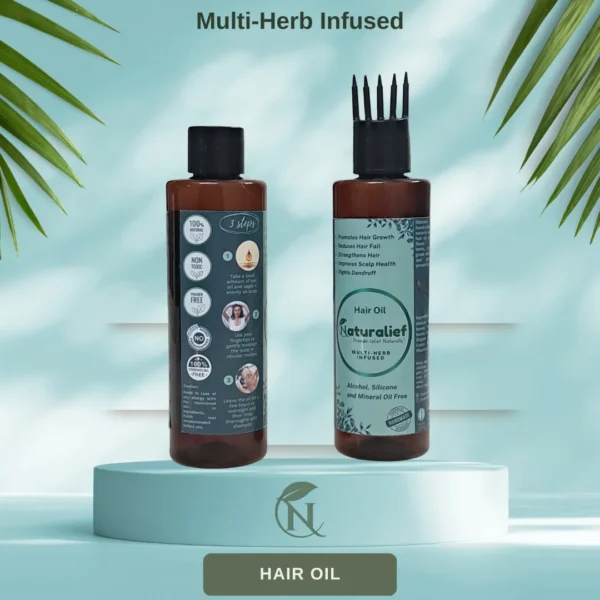 Ayurvedic hair oil with rosemary, hibiscus, and bhringraj