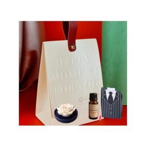 Ceramic Flower Essential Oil Diffuser with Rose Essential Oil 10ml | Heat-Free Aromatherapy Diffuser | Calm, Relaxation & Home Fragrance