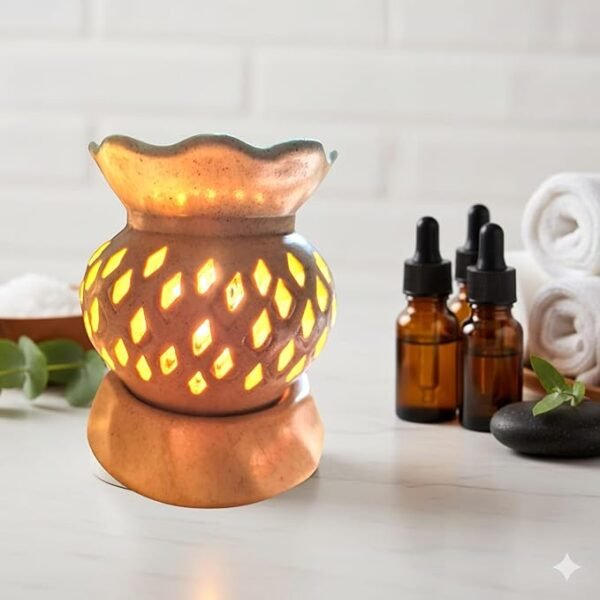 Ceramic Electric Essential Oil Diffuser | Perfect for Home Décor & Relaxation | Air Freshener for Home, Bedroom, Yoga & Office | Fragrance for Diwali (1, Round matki)