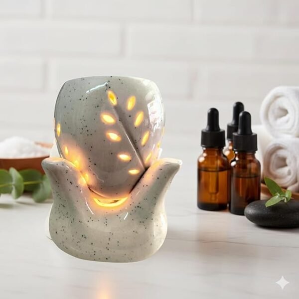 Ceramic Electric Essential Oil Diffuser | Perfect for Home Décor & Relaxation | Air Freshener for Home, Bedroom, Yoga & Office | Fragrance for Diwali (1, Big Hand Shape)