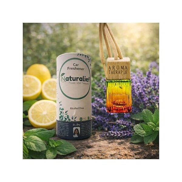 Natural Car Freshener for Nausea Relief | Essential Oil Blend for Motion Sickness | Chemical-Free, Alcohol-Free Car Aroma (Minty calm)