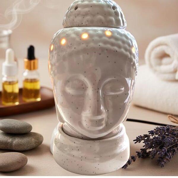 Ceramic Electric Buddha Style Essential Oil Diffuser | Perfect for Home Décor & Relaxation | Air Freshener for Home, Bedroom, Yoga & Office | Fragrance for Valentine's Day